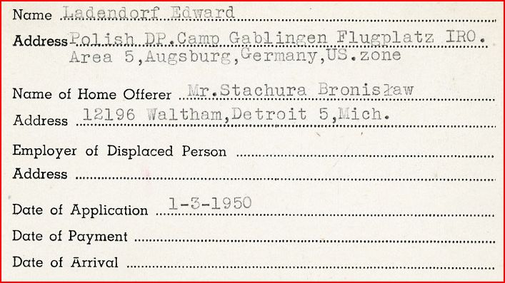 Displaced Person_index card